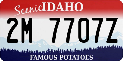 ID license plate 2M7707Z