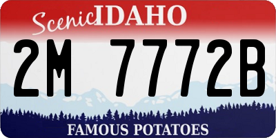 ID license plate 2M7772B