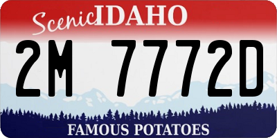ID license plate 2M7772D