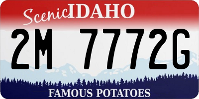 ID license plate 2M7772G