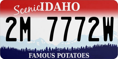 ID license plate 2M7772W