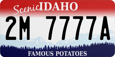 ID license plate 2M7777A