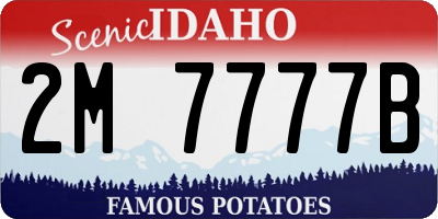ID license plate 2M7777B