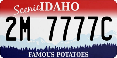 ID license plate 2M7777C
