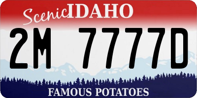 ID license plate 2M7777D
