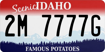 ID license plate 2M7777G
