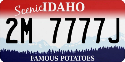 ID license plate 2M7777J