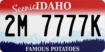 ID license plate 2M7777K