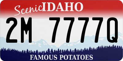 ID license plate 2M7777Q