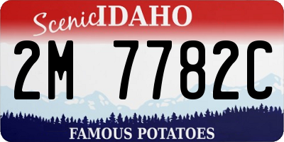 ID license plate 2M7782C