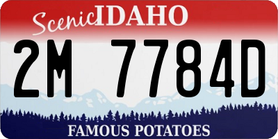 ID license plate 2M7784D