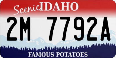 ID license plate 2M7792A