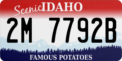 ID license plate 2M7792B
