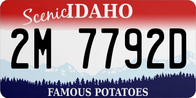 ID license plate 2M7792D