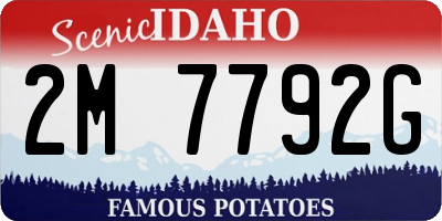 ID license plate 2M7792G