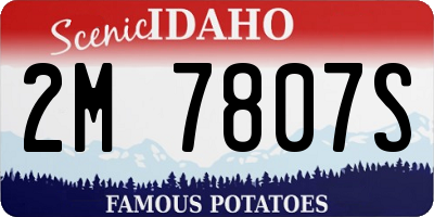 ID license plate 2M7807S