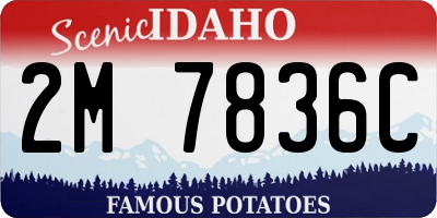 ID license plate 2M7836C