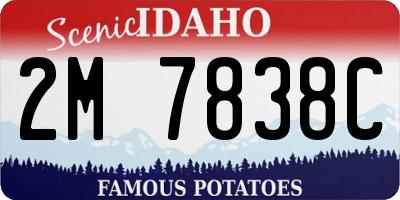 ID license plate 2M7838C