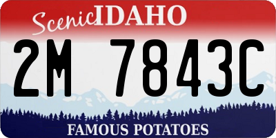 ID license plate 2M7843C