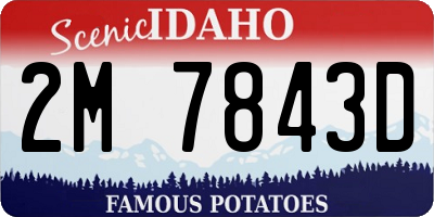 ID license plate 2M7843D
