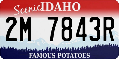 ID license plate 2M7843R