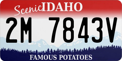 ID license plate 2M7843V