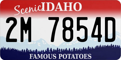 ID license plate 2M7854D