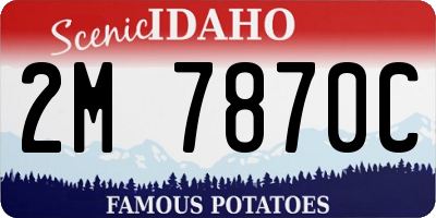 ID license plate 2M7870C