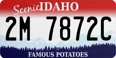 ID license plate 2M7872C