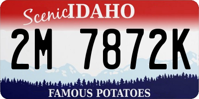 ID license plate 2M7872K