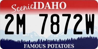 ID license plate 2M7872W