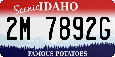 ID license plate 2M7892G