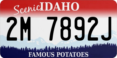 ID license plate 2M7892J