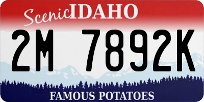 ID license plate 2M7892K