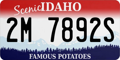 ID license plate 2M7892S