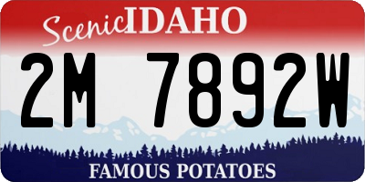 ID license plate 2M7892W