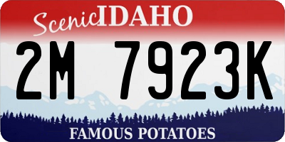 ID license plate 2M7923K