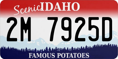 ID license plate 2M7925D
