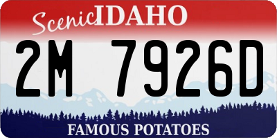 ID license plate 2M7926D