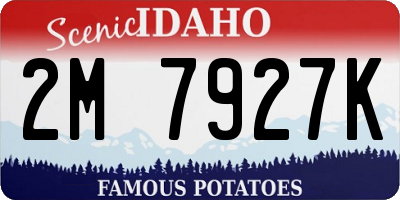 ID license plate 2M7927K