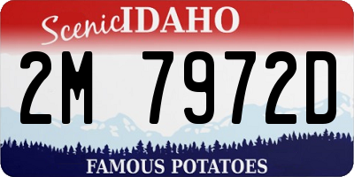 ID license plate 2M7972D