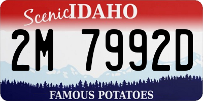 ID license plate 2M7992D