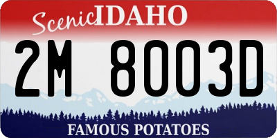 ID license plate 2M8003D