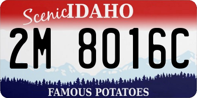 ID license plate 2M8016C