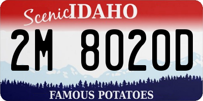 ID license plate 2M8020D