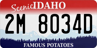 ID license plate 2M8034D