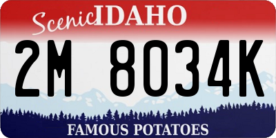 ID license plate 2M8034K