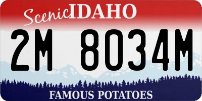 ID license plate 2M8034M