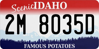 ID license plate 2M8035D