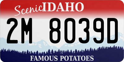 ID license plate 2M8039D